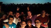Some teens from Chabad Center of Universal City in the San Diego area having a mishmar outing